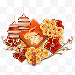 喜庆传统中秋节日剪纸装饰