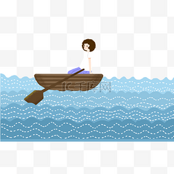 在湖里游泳图片_湖里坐着船的女孩