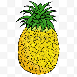 夏天夏日菠萝水果卡通手绘免抠素