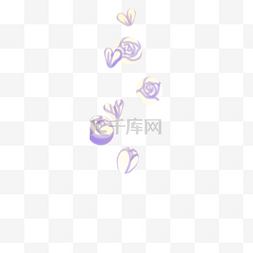紫色的花漂浮图片_卡通春天紫色花朵下载