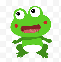 绿色青蛙插画图片_双手张开青蛙插画