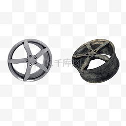 轮毂改装图片_立体磨损旧车胎png图