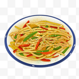 豆角插画图片_豆角焖面面食插画