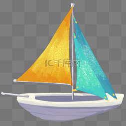 帆船彩色图片_彩色卡通木质小帆船