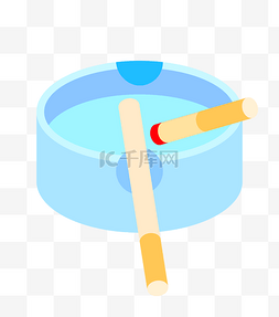 25D蓝色圆形烟灰缸