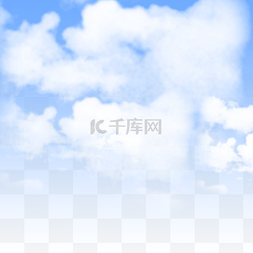 广袤蓝天图片_天空上棉花糖一般的云