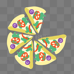 切开披萨图片_切开披萨美食设计
