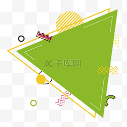 绿色三角形边框图片_绿色漂浮几何三角边框