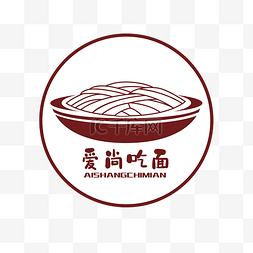 红色简约面条LOGO