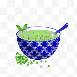 小暑大暑节气绿色卡通夏季绿豆汤