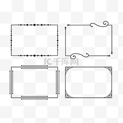 黑色边框矩形框图片_复古矩形书法框