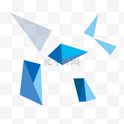 几何元素蓝色多边形科技