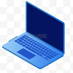 办公蓝色科技图片_一个蓝色的笔记本电脑