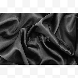 布料褶皱素材图片_褶皱黑色丝绸