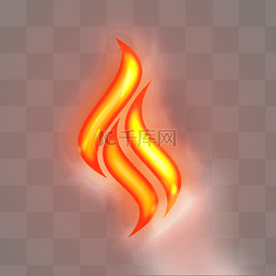 烟雾火红色图片_红色写实燃烧火焰效果元素