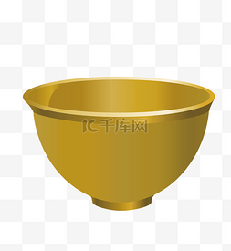 碗厨具图片_金色小碗餐具插图