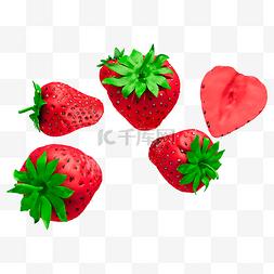 仿真草莓素材图片_3D仿真草莓