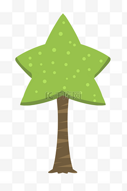 个性星星绿色大树