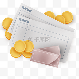 金币图片_支票金币票据金融理财投资期货