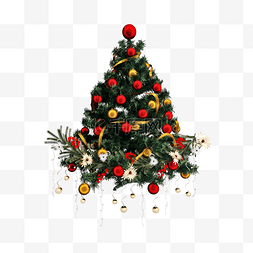 圣诞装饰树图片_仿真圣诞装饰树png图