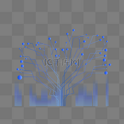 蓝色科技树线条