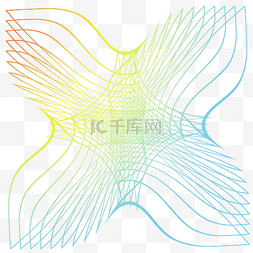 不规则图形渐变网状线条免扣素材