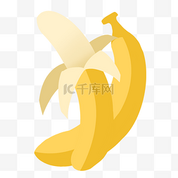 黄色卡通香蕉图片_黄色卡通香蕉插画