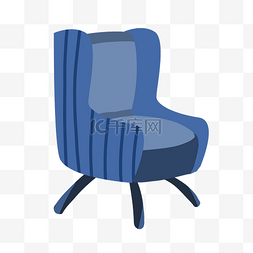 蓝色的家具椅子插画