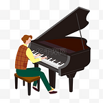 弹钢琴的男士