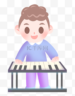 钢琴键盘音乐图片_键盘手的卡通插画