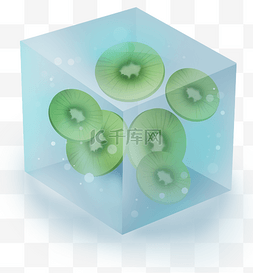 冰块里的水果图片_冰块里的泥猴桃