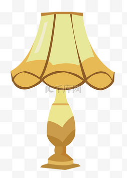 灯具创意图片_黄色的欧式台灯插画