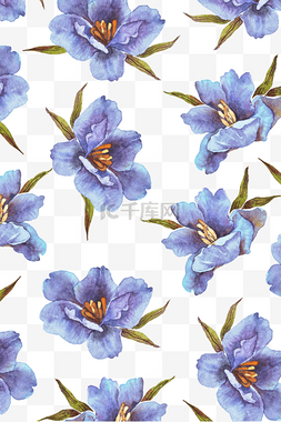 水彩蓝色底纹图片_蓝色水彩花卉底纹