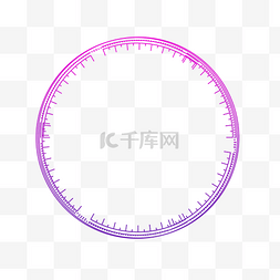 刻度时间图片_紫色扁平渐变边框刻度