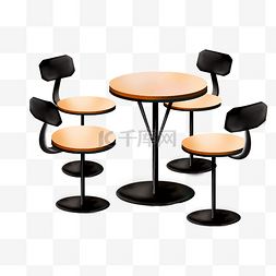 桌椅简约图片_圆形餐桌桌椅