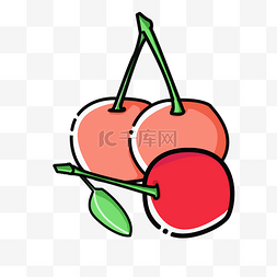 红色三颗水果插画