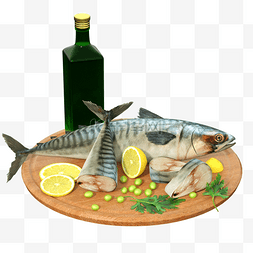 生鲜鱼海鱼橄榄油蔬菜