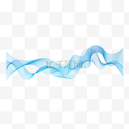 蓝色科技抽象波浪线条元素