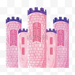 粉色城堡城墙建筑