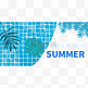 夏日夏天装饰泳池植物边框