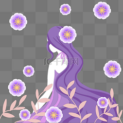 女神节紫色美女