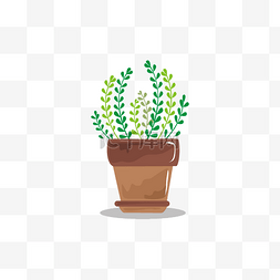 卡通动植物图片_手绘绿植植物盆栽