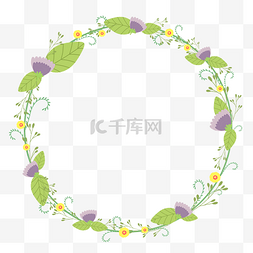 绿植圆形图片_枝藤圆形花环