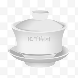 茶具陶瓷图片_茶盅陶瓷白瓷插画