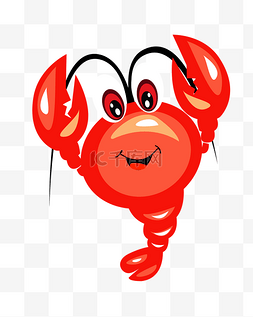 可爱红色小龙虾