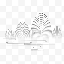 中国风山水线条图片_中国风线条山水