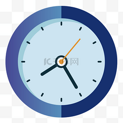 蓝色圆弧时间钟表