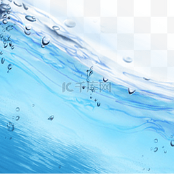 蓝色水面图片_水面水珠气泡