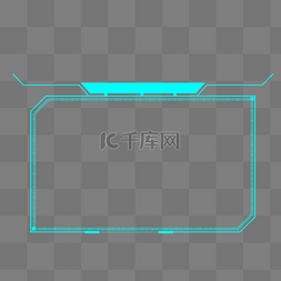 科技感线框图片_蓝绿色电商科技边框