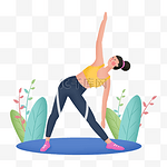 运动达人健身女人女孩植物瑜伽